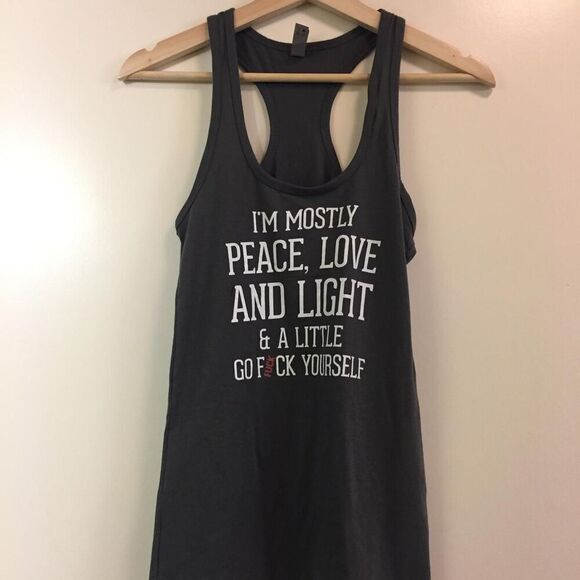 I'm Mostly Peace, Love and Light Women's Tank Top size Small - Picture 1 of 1